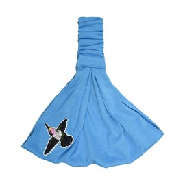 Landana Headscarves Bright Blue Cotton Headwrap with Hummingbird Applique for Women