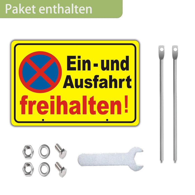 Felexdo Einfahrt Freihalten Sign with Posts, 30 x 20 cm