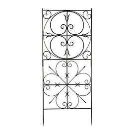 Achla Designs VFT-22 Aldrich Support Wrought Iron Garden Trellis for Climbing Plants, Graphite