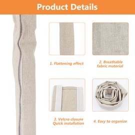 TKZWGA Fabric Cord Cover, 2 Pcs 6 Feet, Cable Sleeve, Chandelier Lighting Wire Cord Cover for Lamps Light Fixtures, Linen