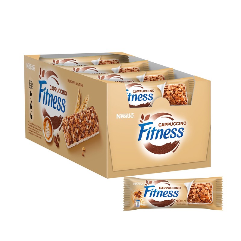 FITNESS Cappuccino Barrette Cereali Integrali gusto Cappuccino, 24 Barrette da