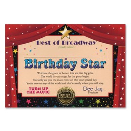 Beistle Birthday Star Certificate