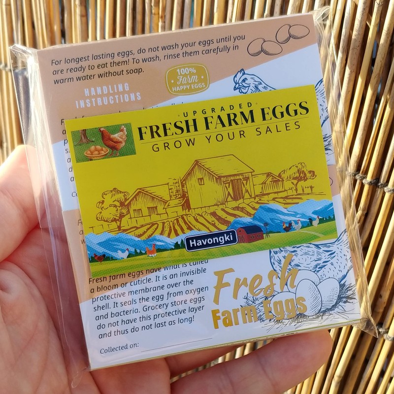 Havongki 100pcs Premium Fresh Farm Eggs Handling Care Instructions Cards