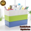 1 x Multifunctional Desk Organizer Plastic Portable 8 Compartments Storage
