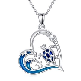 Flpruy Dolphin Necklace Women's 925 Sterling Silver Dolphin Pendant Jewellery, Dolphin Gifts Ocean Beach Theme Birthday Gift for Her Mum Wife Friends Crystal Necklace for Women, Sterling Silver