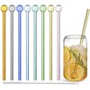 Shatter-Resistant Glass Straw Pipes, Durable Reusable Glass Straws 8 Pack