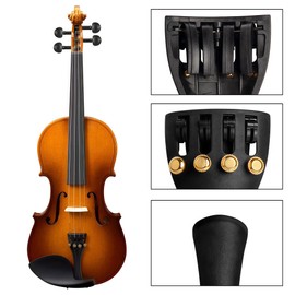 Musiin 4/4 violin carbon fiber tailpiece, lightweight and practical design, built-in 4 metal fine tuners, enhanced pitch adjustment, suitable for professional and beginner performances