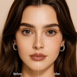 Erinde Upgrade Liquid Freckle Stamp, Faux Freckles Stamp Pen Air Cushion, Long Lasting Waterproof Quick Dry Lifelike Magic Fake Freckles Pen Marker for Natural Sunkissed Makeup, 04 Espresso