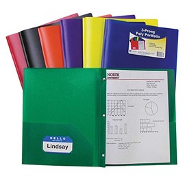 C-Line Products CLI33960 Two Pocket Poly Portfolios Folder with Prongs (Pack of 36)