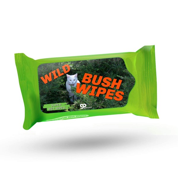 Gears Out Wild Bush Wipes - Funny Cat in Thick Bushes Wet Wipes for Women - Made in America, Travel Size