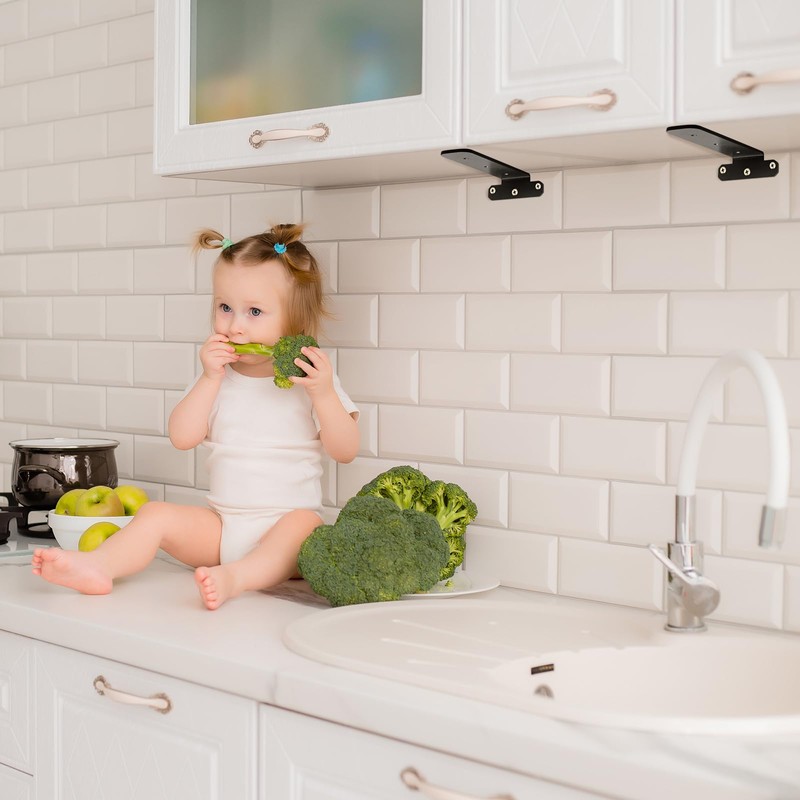 Shelf Brackets 15cm, 2 Pieces Invisible Shelf Bracket Black Concealed