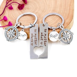 I Love You to the Moon and Back Keychains, Valentines Gifts for Boyfriend and Girlfriend, Couples Puzzle Matching Keyring