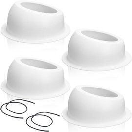 Amylove 4 Pcs Universal Angled Speaker Enclosures Boxes 6.5 Inch Pods Surface Mount with 2 Rubber Strip for Install Speakers or Smaller Custom Mount Door Kick Panel Rear Deck, Hole Cut (White)