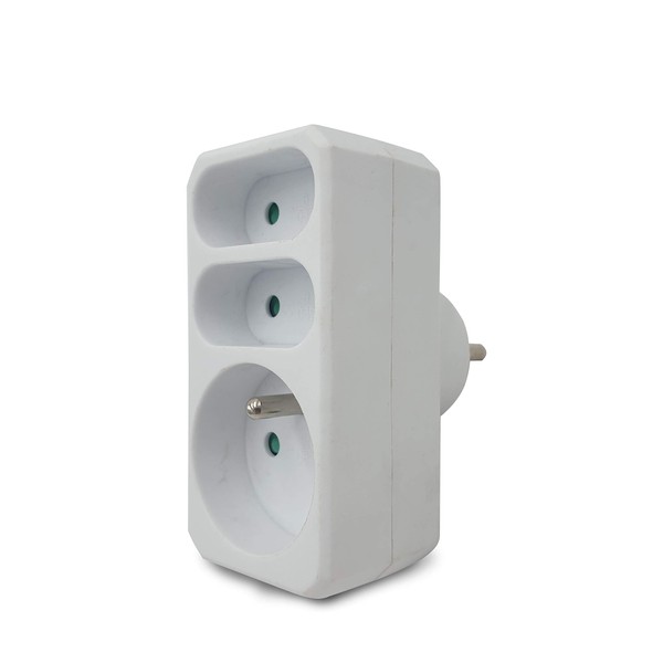 Velamp ADAT-FR-3 Power Strip 3 Outlets, Front, 16 A+2 x