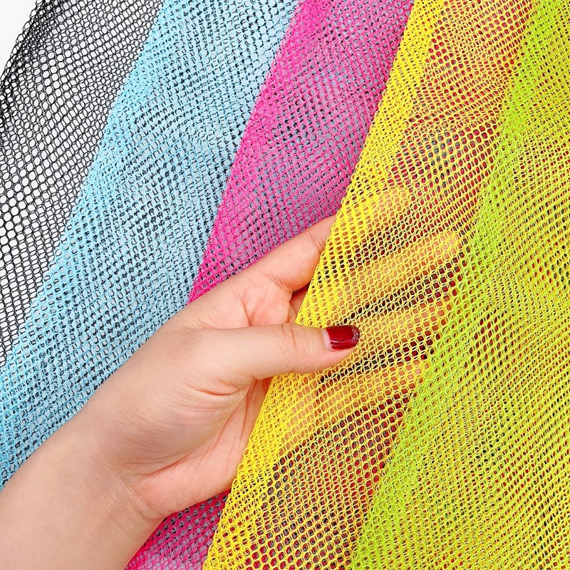 JZK 5x Multicolour 39x34cm large mesh drawstring storage bag for