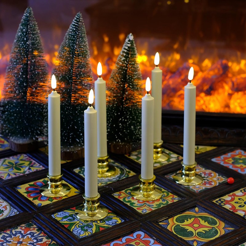 NONNO & ZGF 6PACK Flameless 8'' Window Candles +12 AA