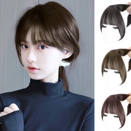 Fuyunohi Bangs Wig, Partial Wig, Extension, Bangs, Hair Piece, Crown of Head, One-touch Extension, Hair Extension, Bangs, Point Wig, Top Wig, Hair Volume, Small Face, Thin Hair, Covered Hair Extension, Natural Light Brown