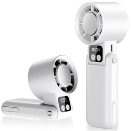 WOWF Portable Handheld Fan, 12000RPM Powerful Hand Fan Foldable with Air Turbo Tech Cooling,Turbo Fan for Indoor Outdoor Activities, Travel, Working (White)