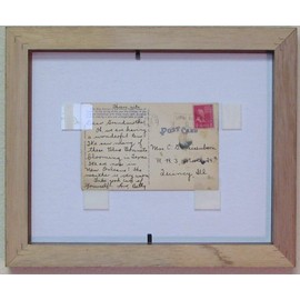 Post Card Frame for 3.5" X 5.5" Post Card Walnut Frame with White (White Trim) Matting