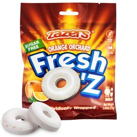 Fresh Oz Orange Flavored Candy for On-the-Go Indulgement - Individually Wrapped Candy Refreshing Sweets Pack, Sugar Free Mouth Breath Freshener - Nut Free - 2.65oz