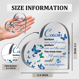 Sympathy Memorial Gifts for Loss of Cousin, Loss of Cousin Sympathy Gifts, Bereavement Condolences Grief Gifts, Funeral Memorial Decor Sign, Remembrance Plaque for Loss Cousin