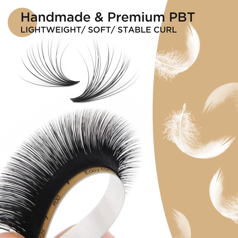 LASHVIEW 1S Fast Fan Silk Individual Eyelash Extensions 0.07mm Thickness