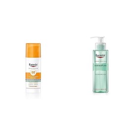 Eucerin Eucerin sun oil control fps 50+ tono claro 50ml + Gel limpiador facial piel grasa imperfecciones, 400ml