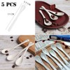 AKOAK 6.7" Ceramic Egg Spoon Set (5 Pieces), White Long-Handled