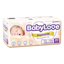 BabyLove Premmie Nappy (1.5-3kg) X 30 (Limit 2 boxes per order)