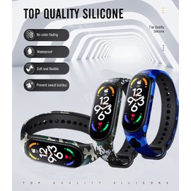 SZBAMI 6 Pack Bands Replacement for Mi Band 7 Strap Wristbands Compatible with Xiaomi Mi Band 7, Silicone Flexible Printed Pattern Strap Band for Mi Band 7 Smartwatch Xiaomi Accessories for Women Men