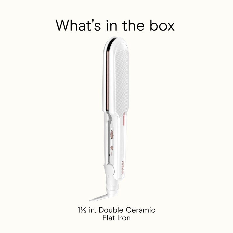 Conair Double Ceramic Flat Iron, 1½-inch Flat Iron, 5 Heat