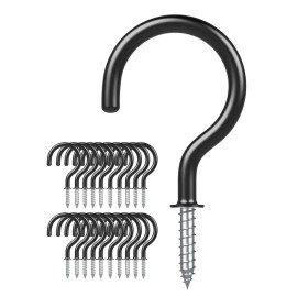 Argojolo Ceiling Hooks – Vinyl Coated Screw Hooks – 1-1/2 Inches Cup Hooks – Screw-in ...