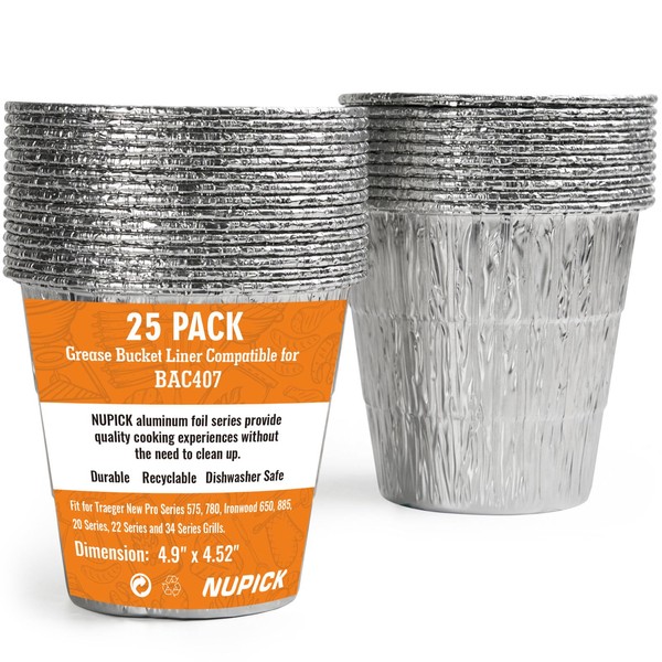 NUPICK NUPICK 25 Pack BAC407 Grease Bucket Liner Compatible for