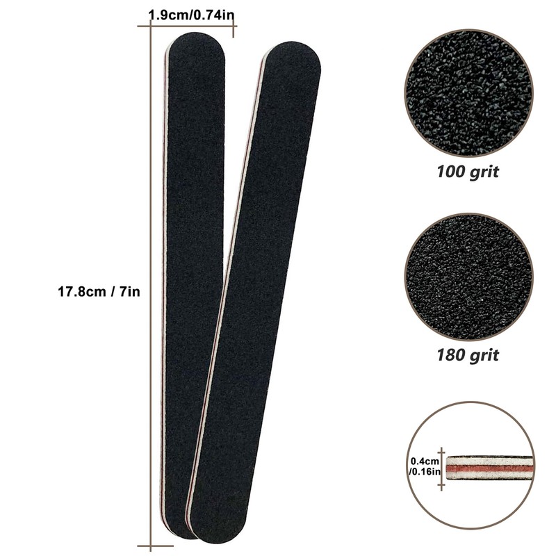 Nail Files Set, 20PCS 100/180 Grit Professional Nail Files Double
