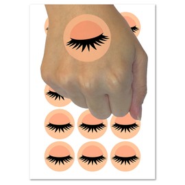 Cute Detailed Eyelashes Single Temporary Tattoo Water Resistant Fake Body Art Set Collection - 54 1" Tattoos (1 Sheet)
