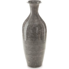 Signature Design by Ashley Brockwich Traditional 16 Inch High-Gloss Vase, Gray