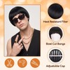 Thhiit 5 Pcs Bowl Cut Wig Set, Funny Black Bangs