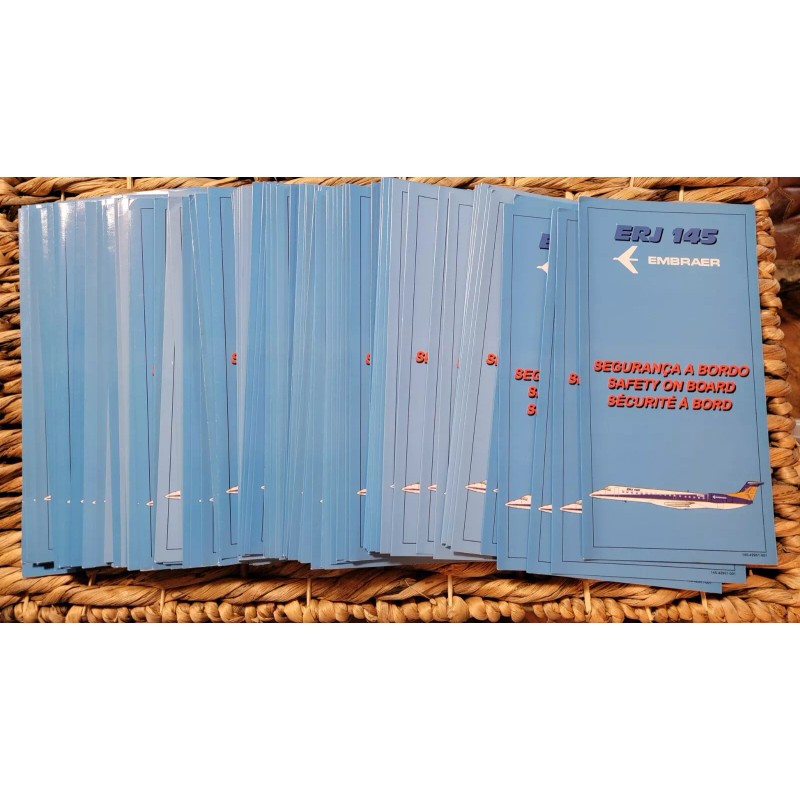 Embraer ERJ145 10 Passenger Briefing Cards Emb 145 new old