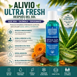 After Sun Natural con Aloe Vera y Tepezcohuite Gel Post Solar Hidratante y Calmante Alivio para Quemaduras Solares Biodegradable 125 ml