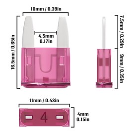 ALLECIN 4A Mini Fuse 4 Amp ATM APM Blade Car Fuses 4Amp Automotive Fusibles for RV Auto Motorcycle Truck (Pack of 50Pcs)