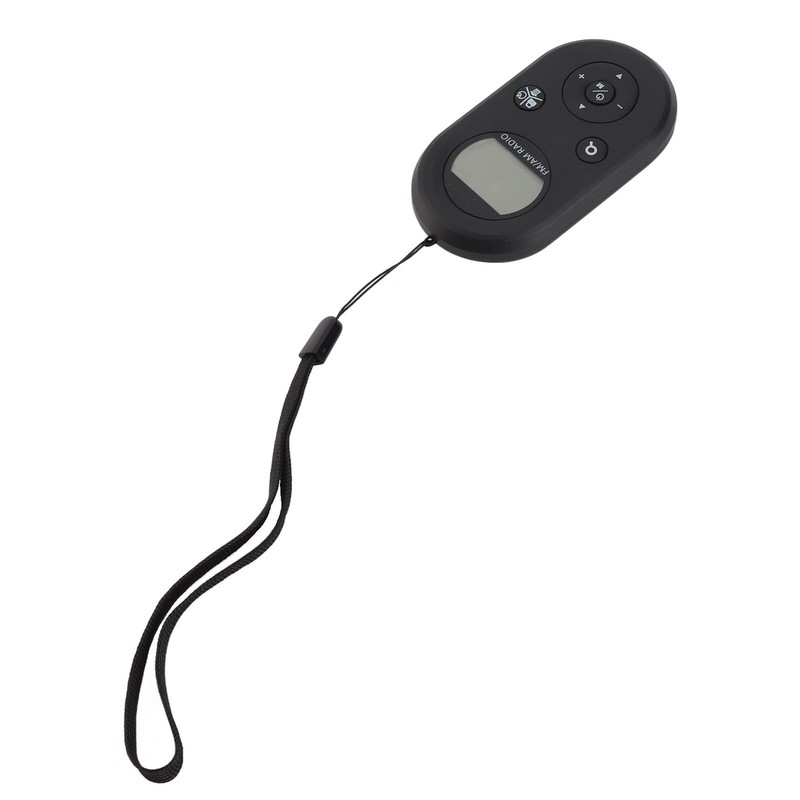 Pocket Radio Black with Backlight Rechargeable LCD Display 500mAh Portable