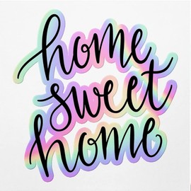 Holographic Decal Stickers of Home Sweet Home Premium Waterproof Vinyl Decal Stickers for Laptop Phone Accessory Helmet Car Window Mug Tuber Cup Door Wall Decoration ANDVER3c1356aHO