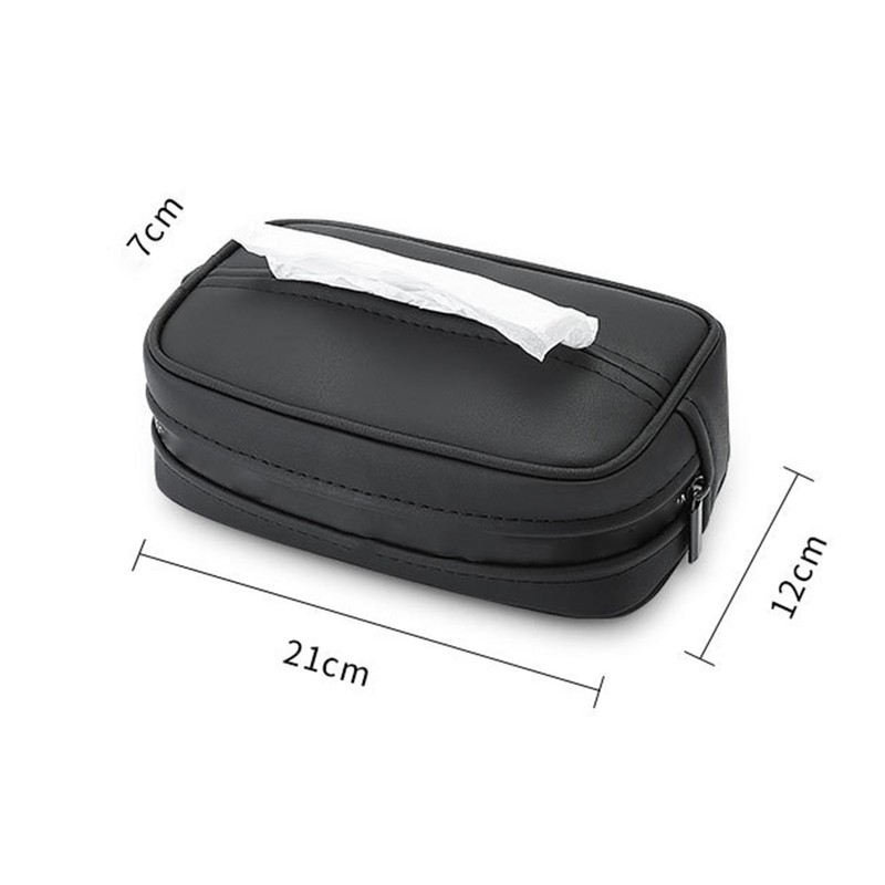 Car Tissue Box Multifunction Leather Seat Back Napkin Holder Container