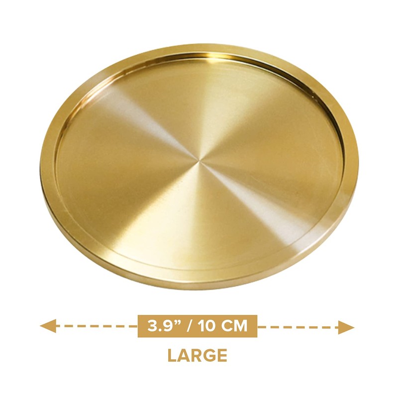 Heavy Brass Coasters for Drinks (6-Pack) - Solid Bronze Gold