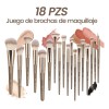 Set 18 Pzs Brochas Maquillaje Con Bolsa De Cosméticos Color