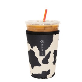 Sok It JavaSok Iced Coffee & Cold Soda Insulated Neoprene Cup Sleeve (Cow Print, Medium: 22-28oz)