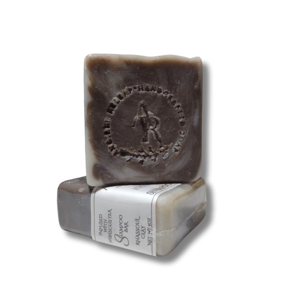 Hibiscus Tea Rhassoul Shampoo bar, with Tallow, fragrance-free, cleansing, strengthening,
