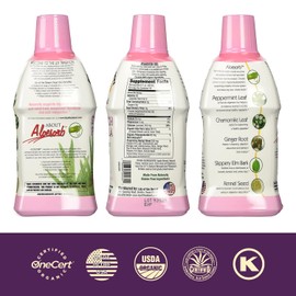 Lily Of The Desert Stomach Formula, Organic Aloe Vera Juice with Slippery Elm, Chamomile, Peppermint, and Ginger for Gut Health, Acid Reflux, Heartburn Relief, 32 Oz (Pack of 2)