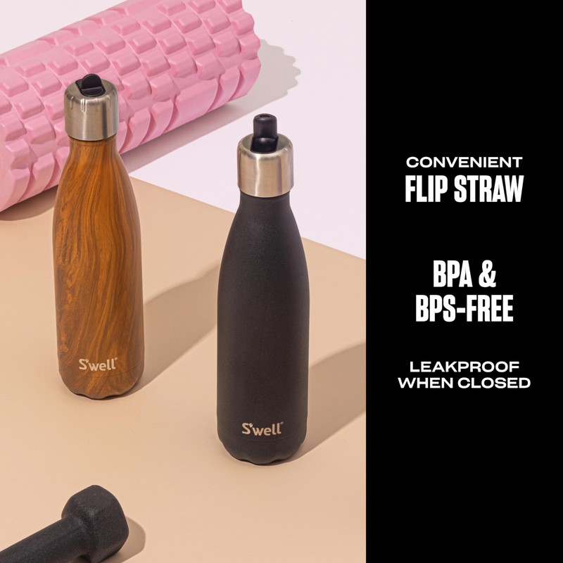S'well Flip Straw Cap, Fits 17oz Original Bottle, 18/8 Stainless