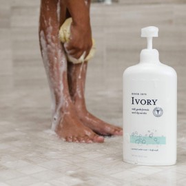 Ivory Body Wash - Ivory Clean Body Wash Pump Original with body pump. Ivory soap pamper yourself with this moisturizing body wash pump with 35 Fl. Oz. each with shower loofah (Pack of 2). (Aloe)
